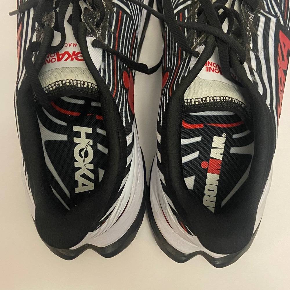 Hoka Mach Ironman Profly Black and Red Graphic Running Shoes size 13 - Picture 8 of 11